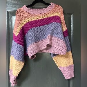 Altar’d State Cropped Striped Sweater
